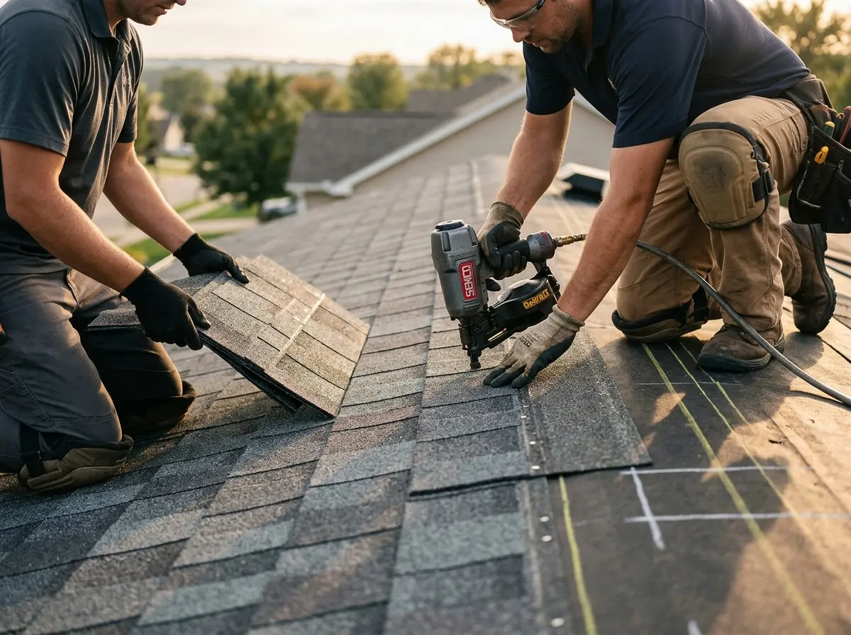 Professional roofer working on a residential roof in Apache Junction